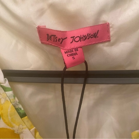 NWT~BETSEY JOHNSON Women Lemon Print Martina Midi Lined Dress Size Small - Picture 6 of 9